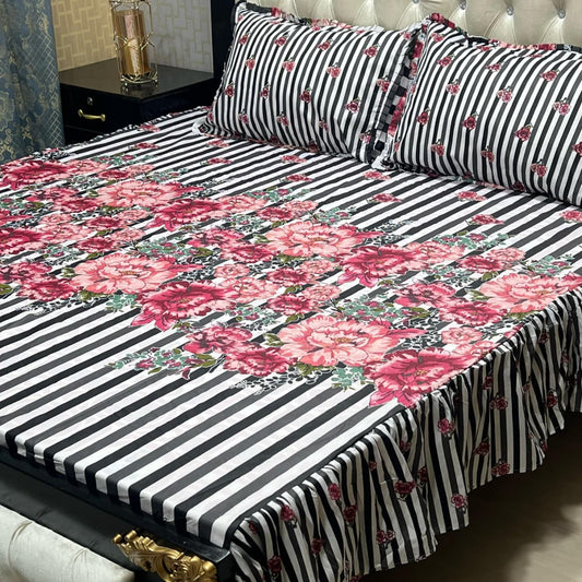 🛏️ 3 Pcs Salonika Frill Bedsheet 🛏️ 03