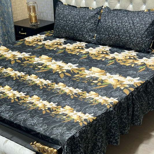🛏️ 3 Pcs Salonika Frill Bedsheet 🛏️ 04