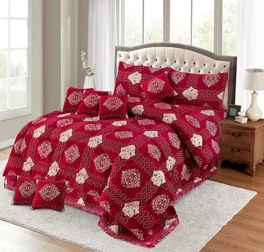 VELVET JAYQUARD BRIDAL RAZAI SETS - 10 Pcs Product