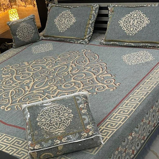 Appish Bridal Velvet Bed Sheet Set - 4pcs - ABB016