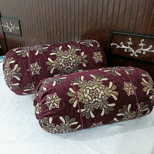 🧵Bolster Pillow Cover with Elegant Finish"🧵011