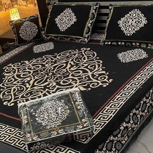 Appish Bridal Velvet Bed Sheet Set - 4pcs - ABB019