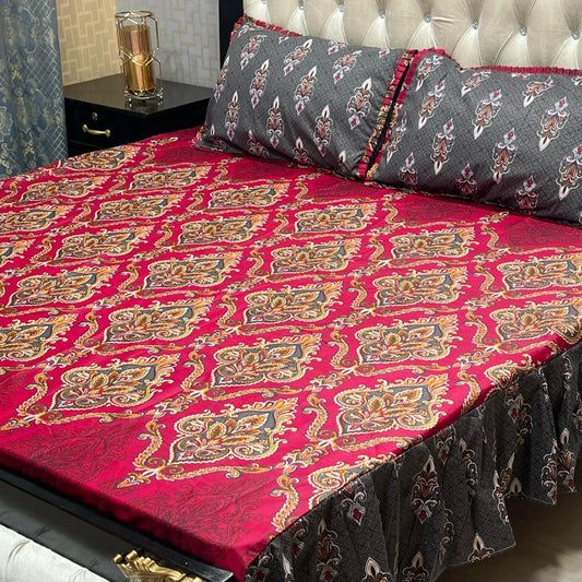 🛏️  3 Pcs Salonika Frill Bedsheet 🛏️01