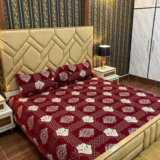Appish Bridal Velvet Bed Sheet Set - 4pcs - ABB020