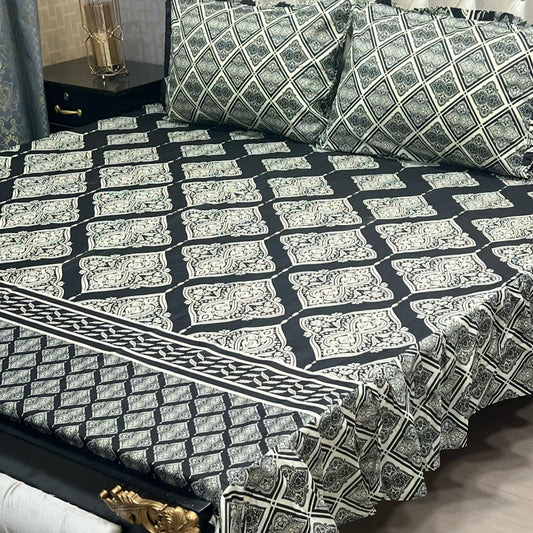 🛏️  3 Pcs Salonika Frill Bedsheet 🛏️ 02