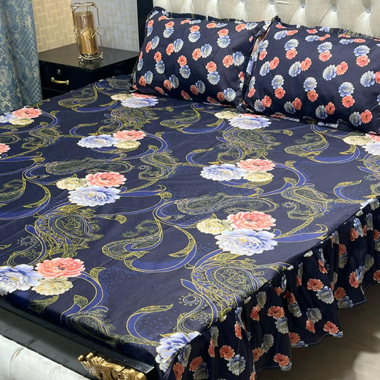 🛏️  3 Pcs Salonika Frill Bedsheet 🛏️ 016