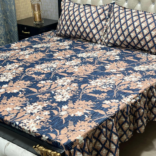 🛏️  3 Pcs Salonika Frill Bedsheet 🛏️ 05