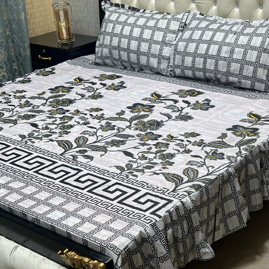 🛏️  3 Pcs Salonika Frill Bedsheet 🛏️ 012