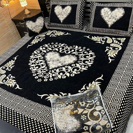 Appish Bridal Velvet Bed Sheet Set - 4pcs - ABB010
