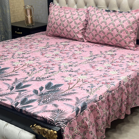 🛏️  3 Pcs Salonika Frill Bedsheet 🛏️ 021