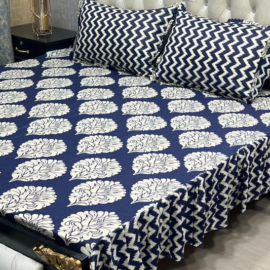 🛏️  3 Pcs Salonika Frill Bedsheet 🛏️ 019