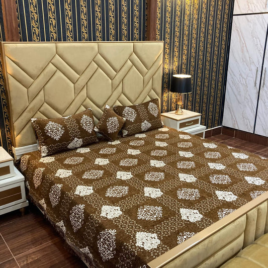Appish Bridal Velvet Bed Sheet Set - 4pcs - ABB023