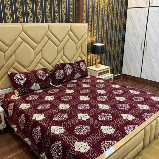 Appish Bridal Velvet Bed Sheet Set - 4pcs - ABB022