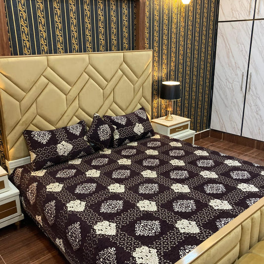 Appish Bridal Velvet Bed Sheet Set - 4pcs - ABB024