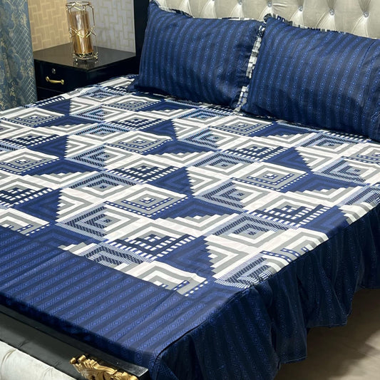 🛏️  3 Pcs Salonika Frill Bedsheet 🛏️ 023