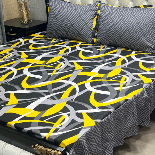 🛏️  3 Pcs Salonika Frill Bedsheet 🛏️ 027