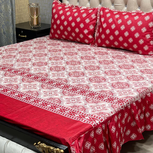 🛏️  3 Pcs Salonika Frill Bedsheet 🛏️ 028