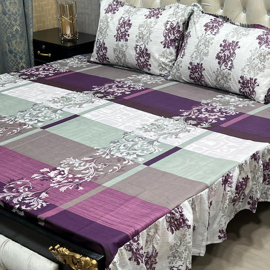 🛏️  3 Pcs Salonika Frill Bedsheet 🛏️ 030