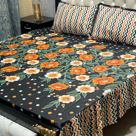 🛏️  3 Pcs Salonika Frill Bedsheet 🛏️ 031